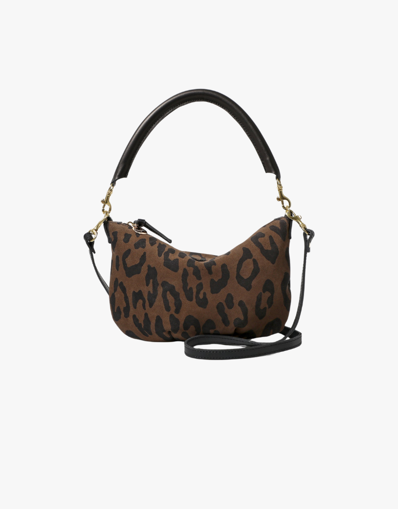 Clare V. Petit Moyen Messenger in Cocoa Pablo Cat Suede