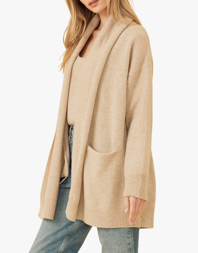 One Grey Day Bixby Cashmere Cardigan in Oatmeal
