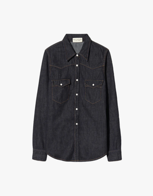 Nili Lotan Travis Shirt in Indigo Rinse
