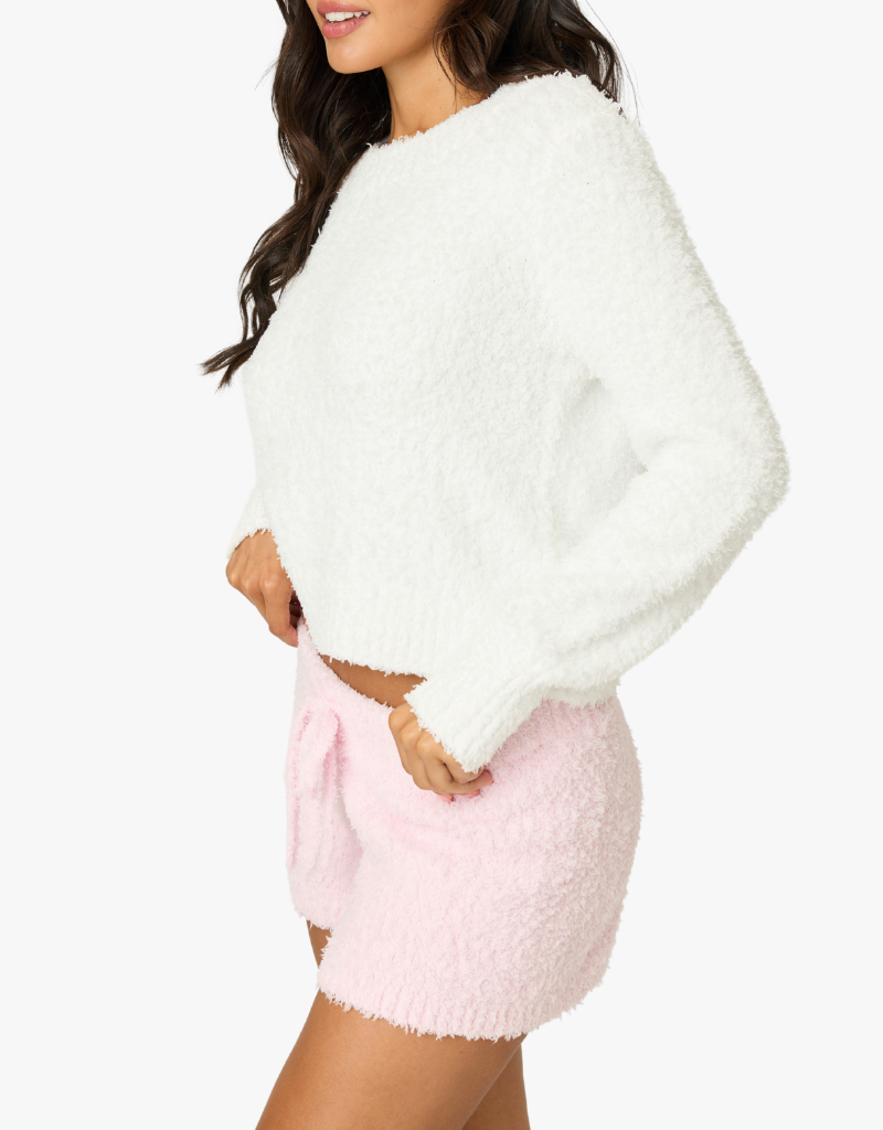 P.J. Salvage Long Sleeve Bundle Up Boucle in Ivory