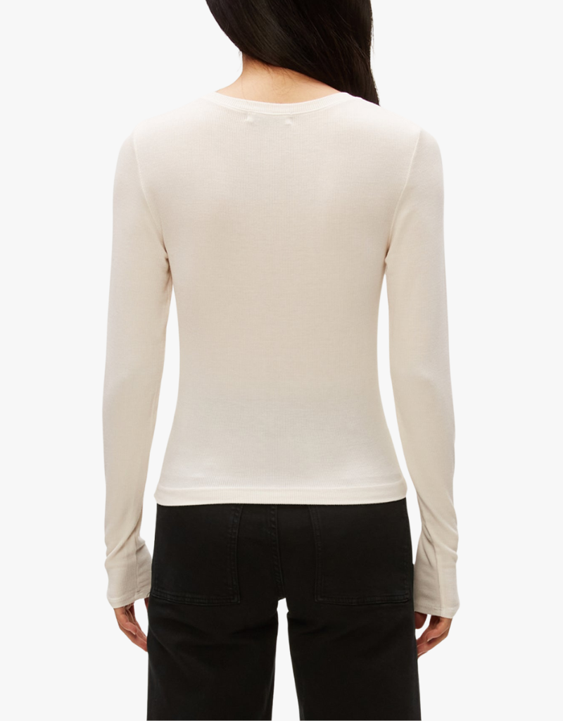 Michael Stars Finn Cropped Crew Neck in Chalk