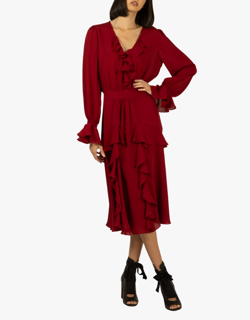 Secret Mission Warby Dress in Crimson Red