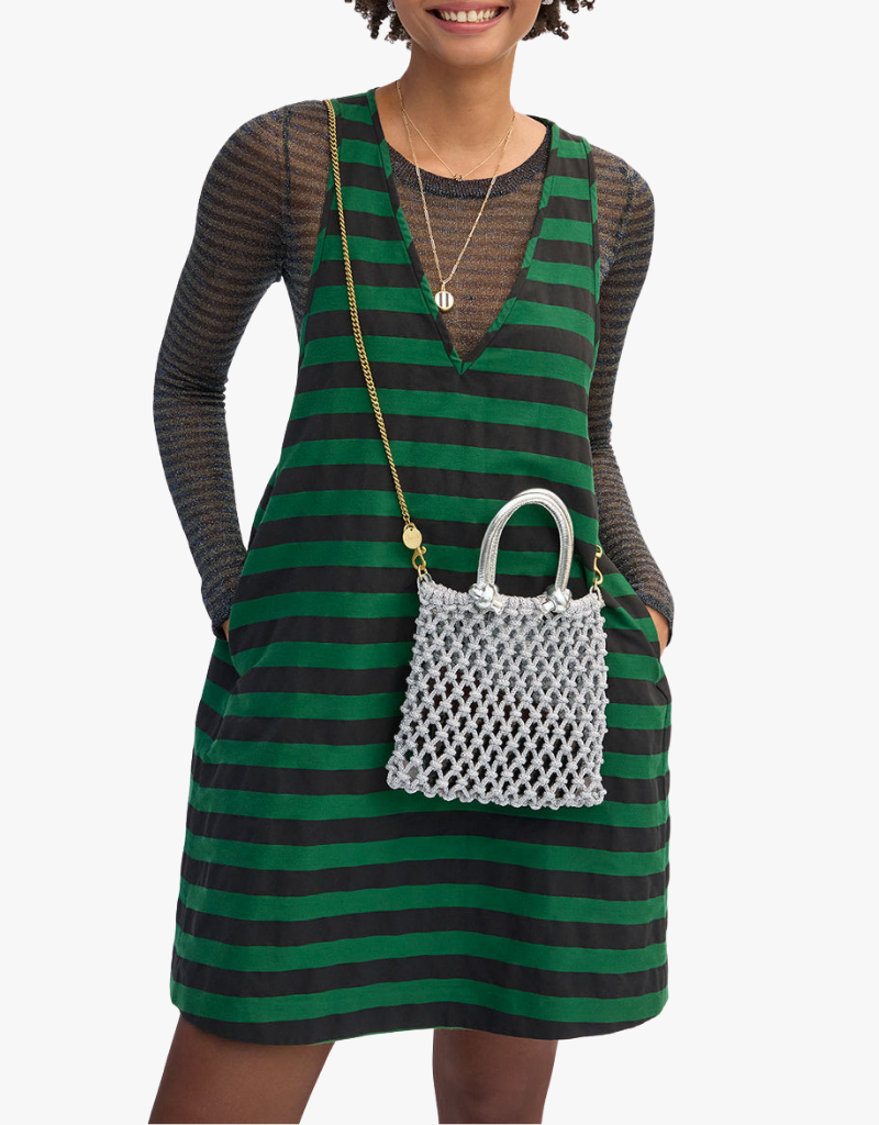 Clare V. Bianca Mini Bag in Silver