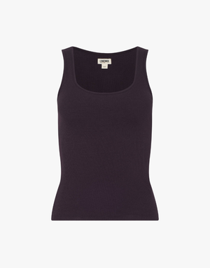 L'agence Adira Scoop Neck Tank in Dark Malbec