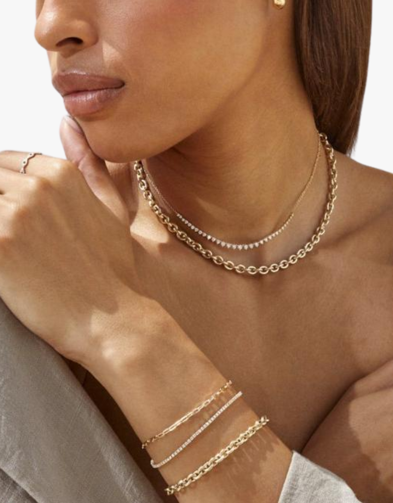 EF Collection Graduated Diamond Necklace 14k Yellow Gold