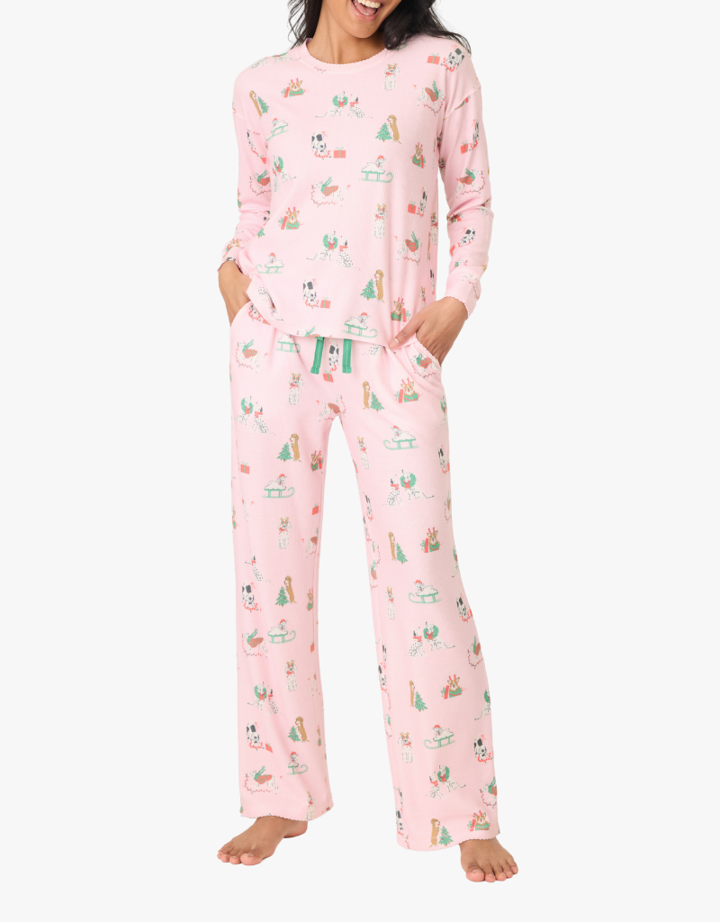 P.J. Salvage Peace & Pawlidays PJ Set in Pink