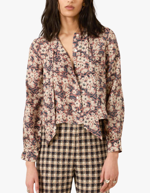 Alix of Bohemia Chancery Sepia Floral Shirt in Nude Sepia