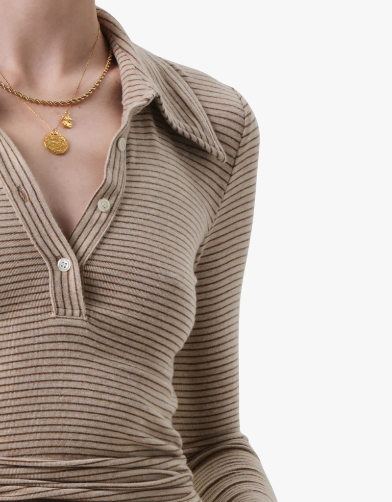 Citizens of Humanity Shaea Polo in Chiltern & Oatmeal Stripe