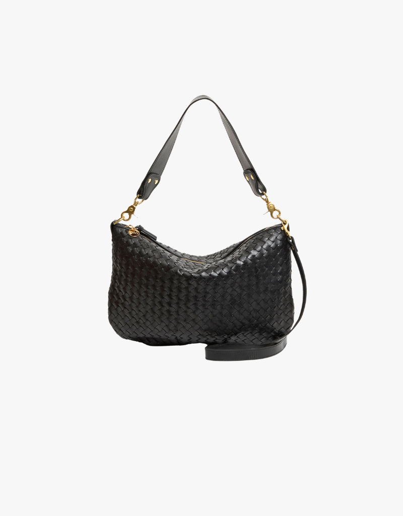Clare V. Moyen Messenger in Black Woven Diagonal