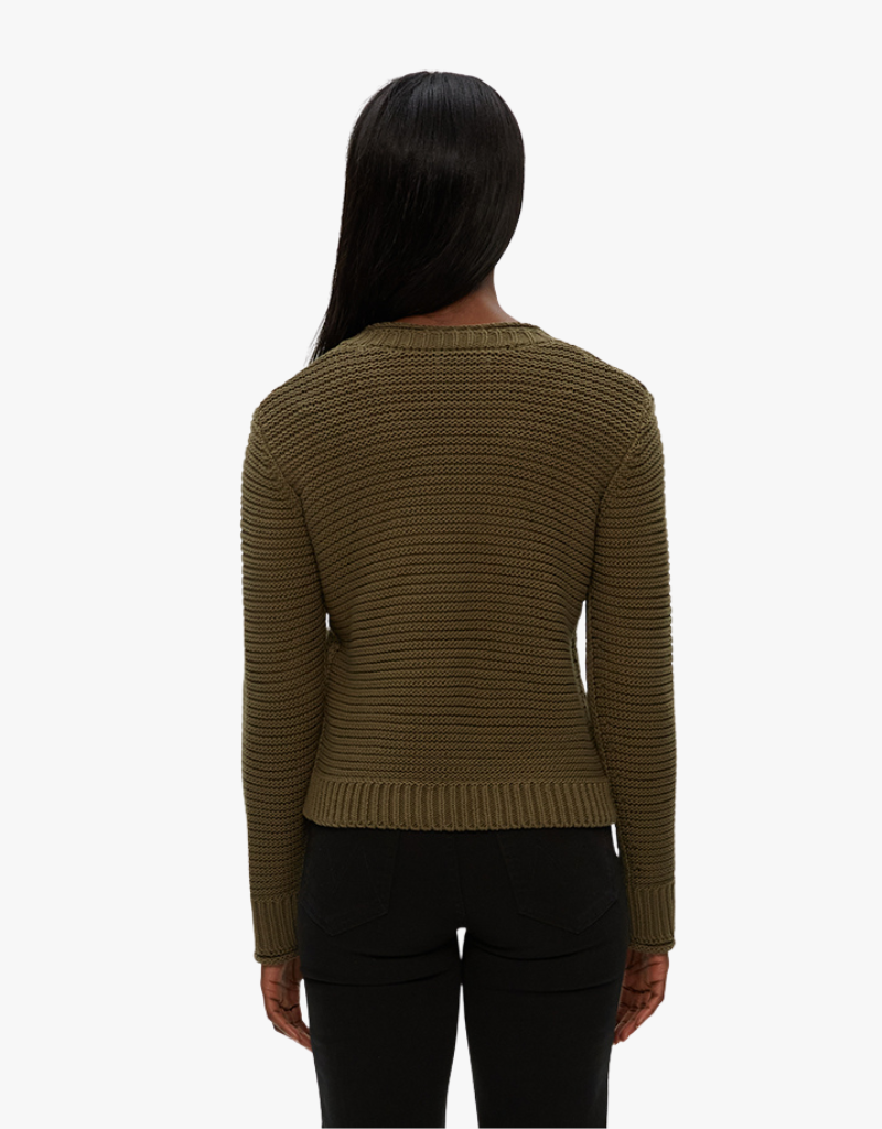 Michael Stars Linda V Neck Pullover in Olive