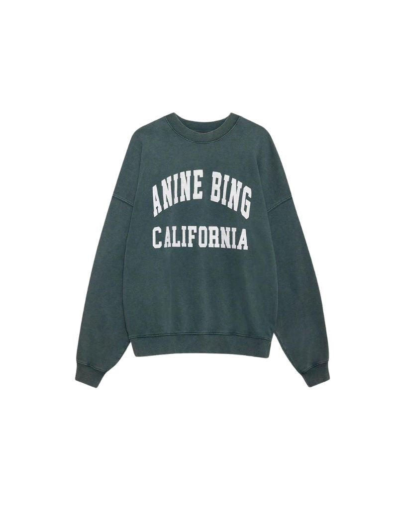 Anine Bing Miles Sweatshirt Anine Bing in Washed Dark Sage