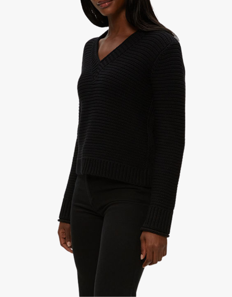 Michael Stars Linda V Neck Pullover in Black