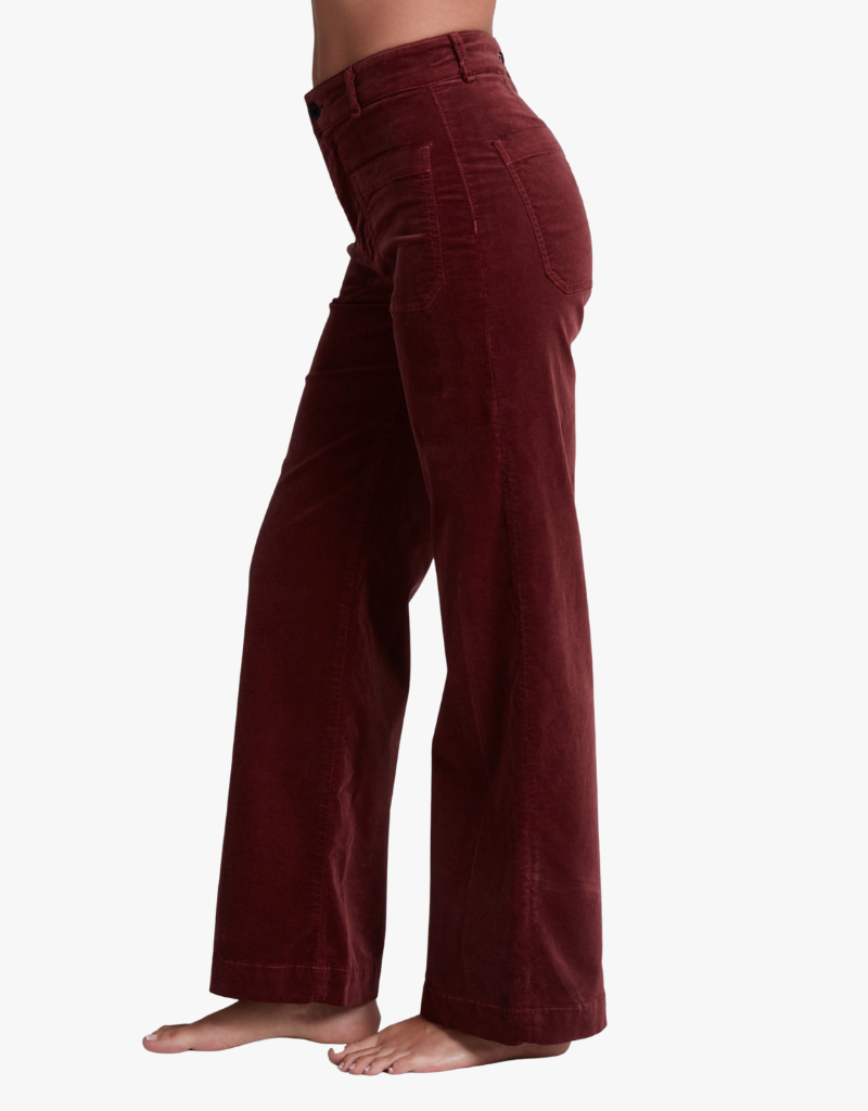 ASKK NY Sailor Velvet Pants in Black Cherry