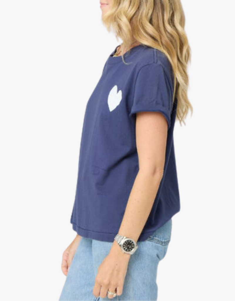 Kerri Rosenthal The Suke Tee Contrast Imperfect Heart in Indigo
