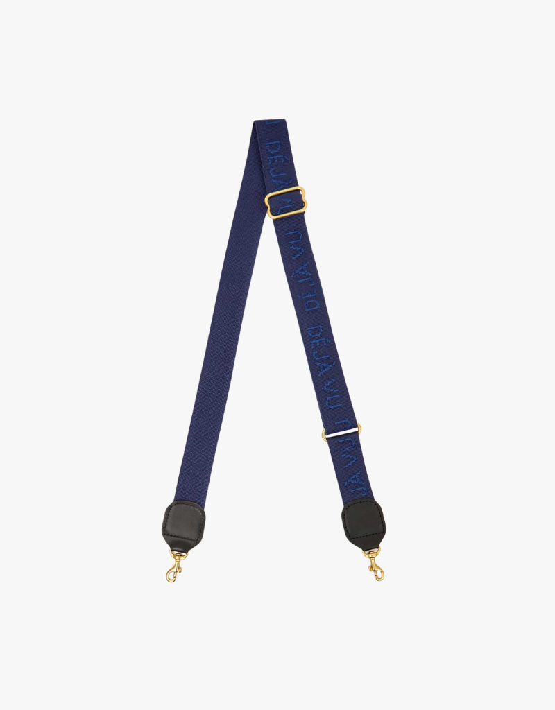 Clare V. Adjustable Crossbody Strap in Navy Deja Vu