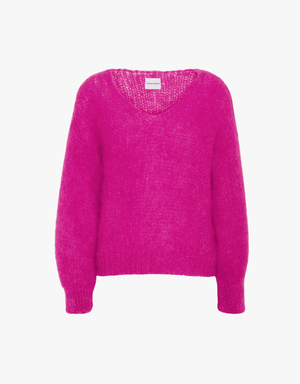 AmericanDreams Milana LS Mohair Knit in Neon Pink