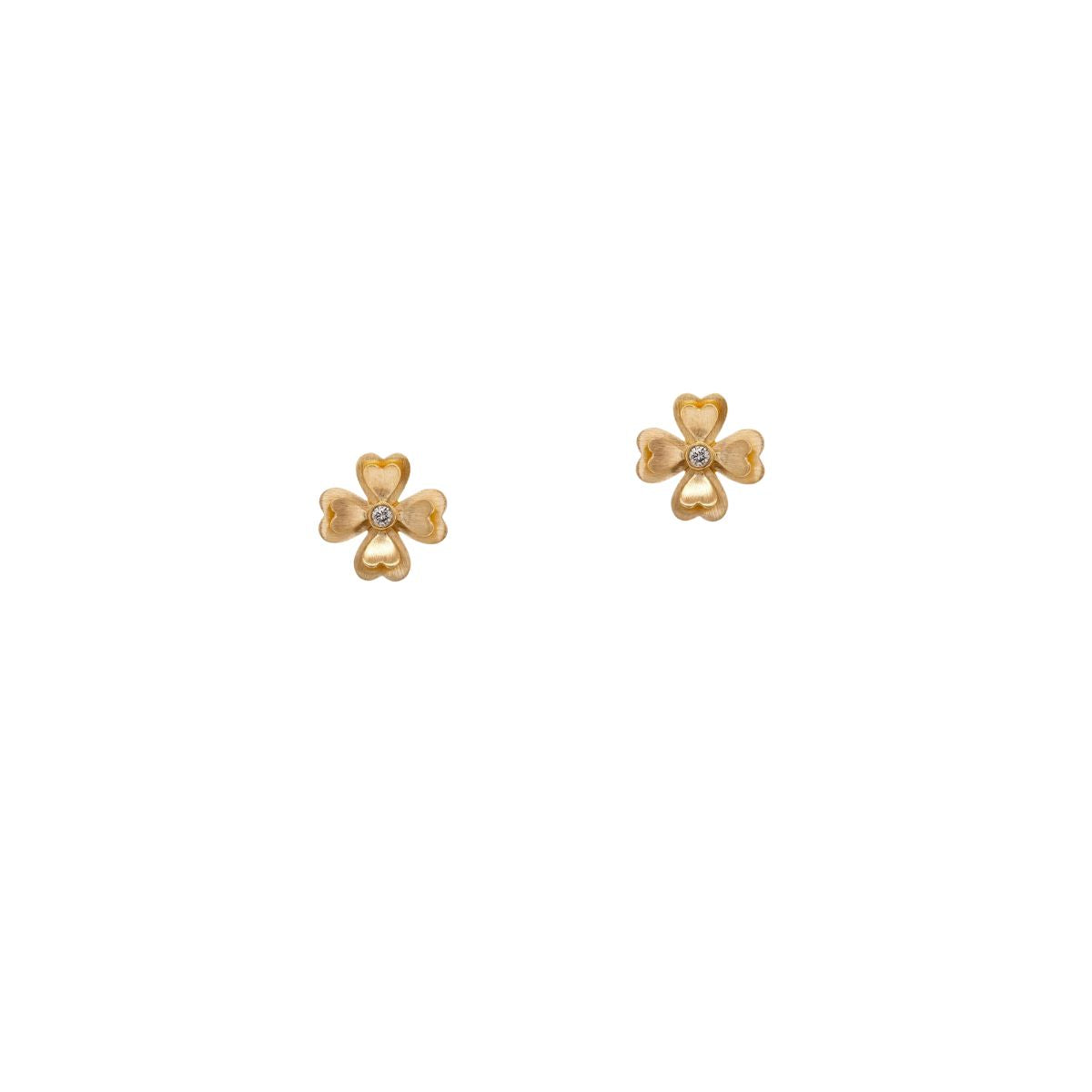 Bridget King Floral Studs in Yellow Gold