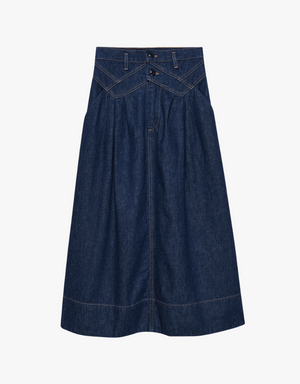 The Great The Field Skirt in Midnight Rinse