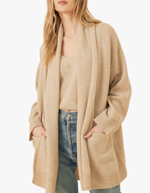 One Grey Day Bixby Cashmere Cardigan in Oatmeal