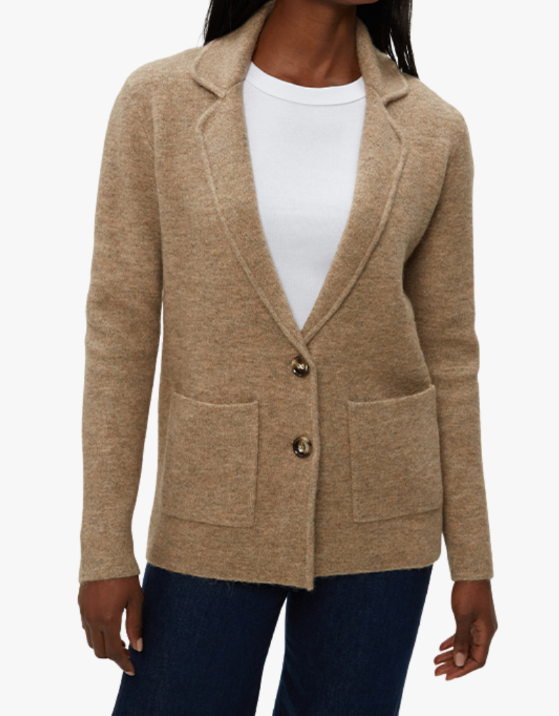 Michael Stars Diana Sweater Blazer in Dark Oatmeal