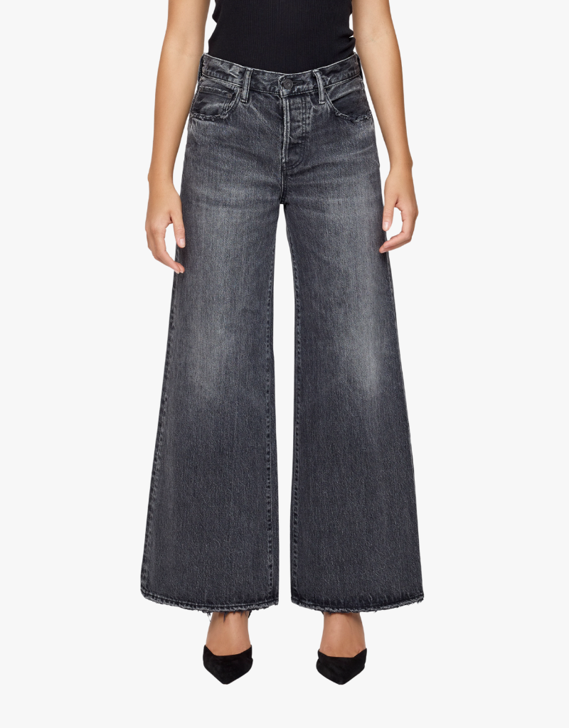 Moussy MV Bowden Straight Baggy in Light Black