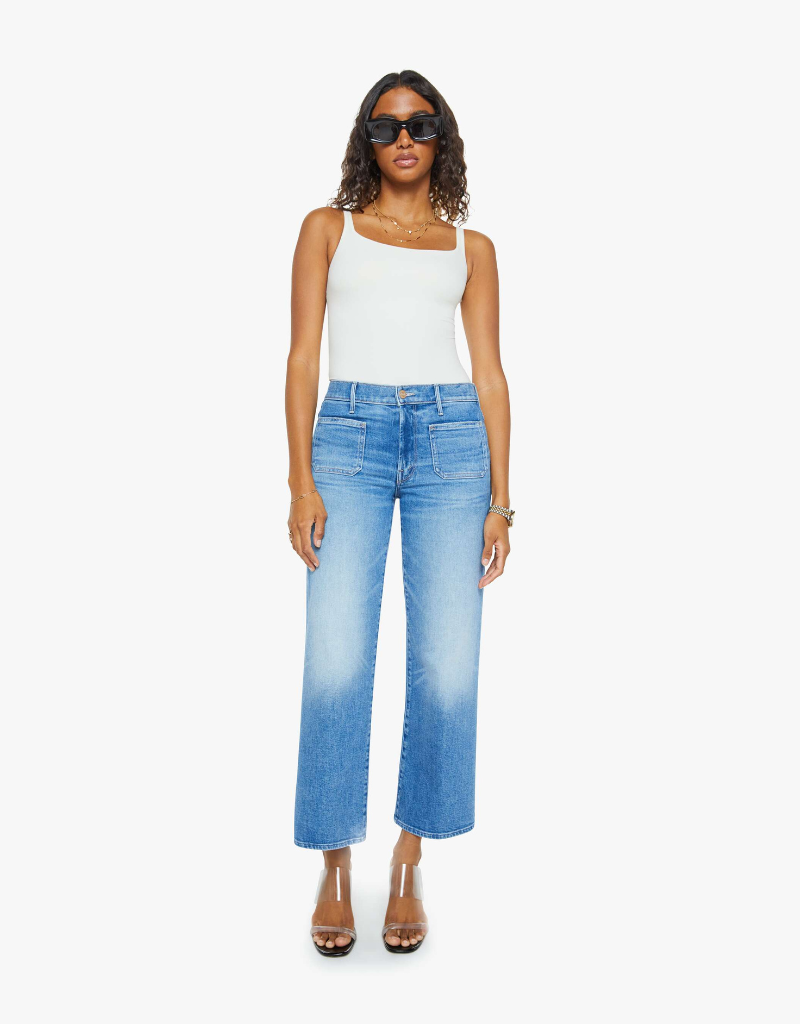 Mother Patch Pocket Mid Rise Maven Ankle Jeans in Avant Gardener