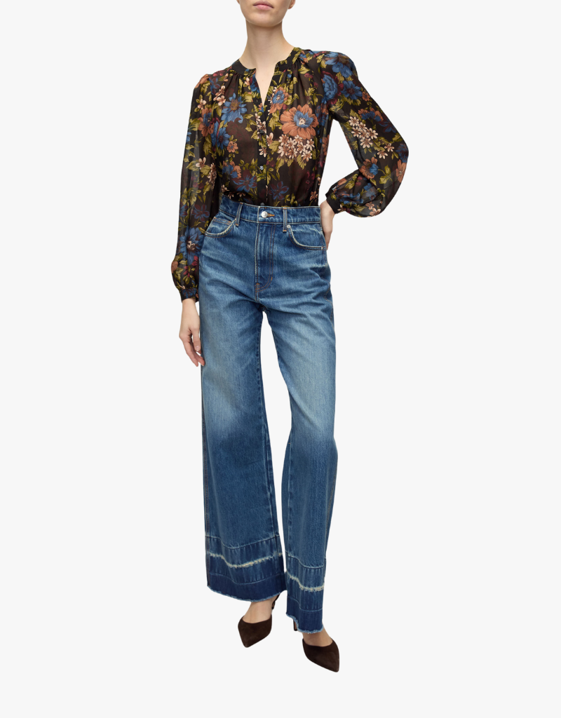 Veronica Beard Ashlynn Blouse in Black Multi