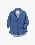 Frank & Eileen "Eileen" Ruffle Relaxed Button Up Shirt in Vintage Stonewashed Indigo