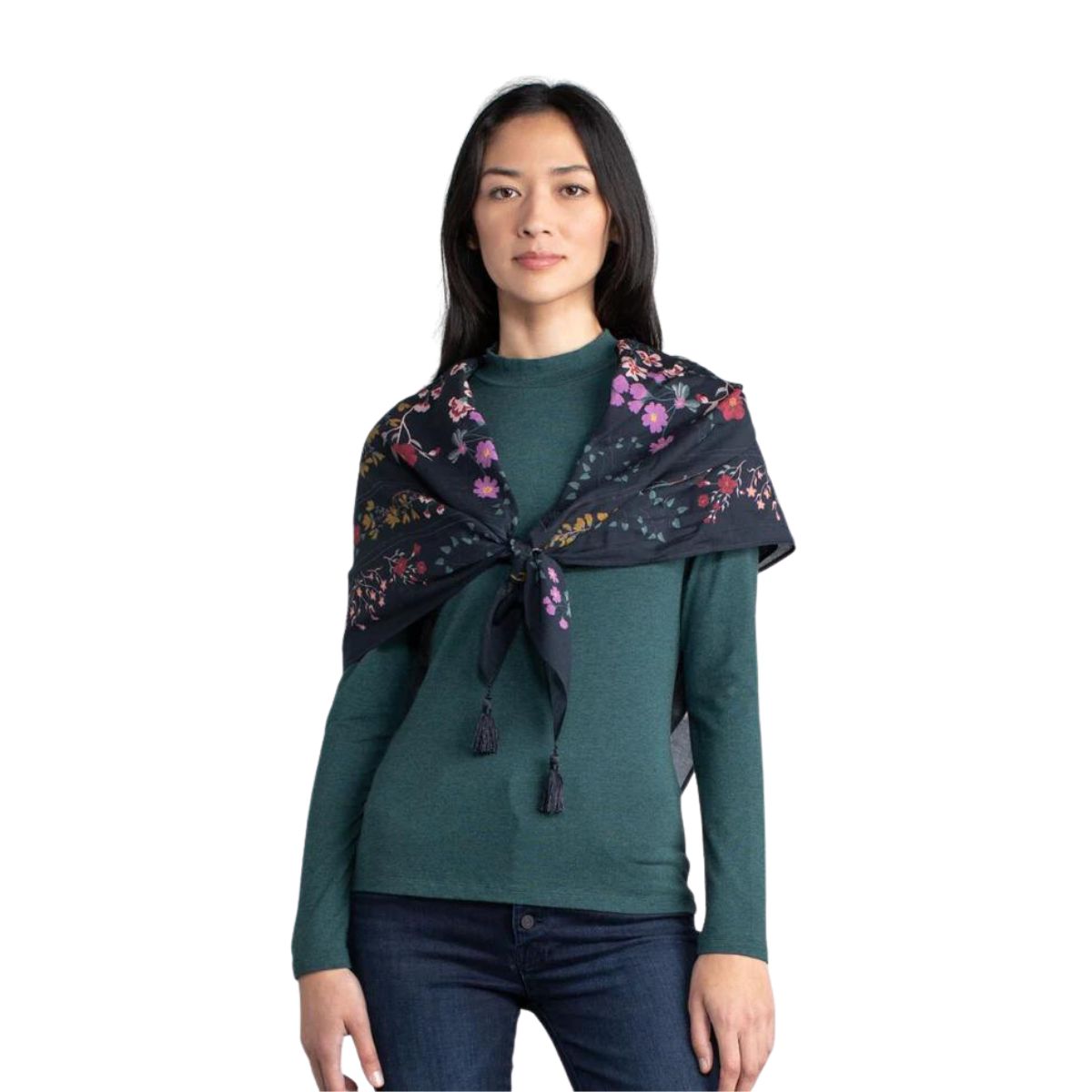 Margaret O'Leary Scarf in Charcoal Floral