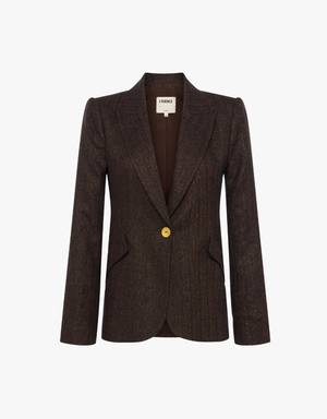 L'agence Chamberlain Blazer in Brown & Bronze Multi
