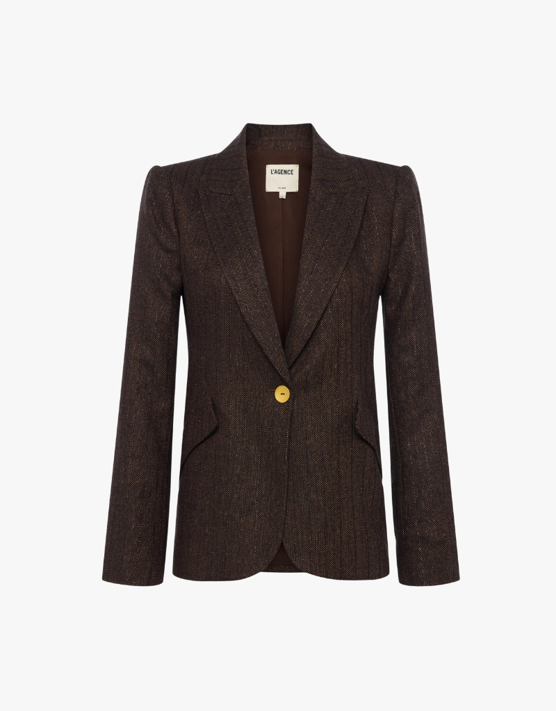 L'agence Chamberlain Blazer in Brown & Bronze Multi
