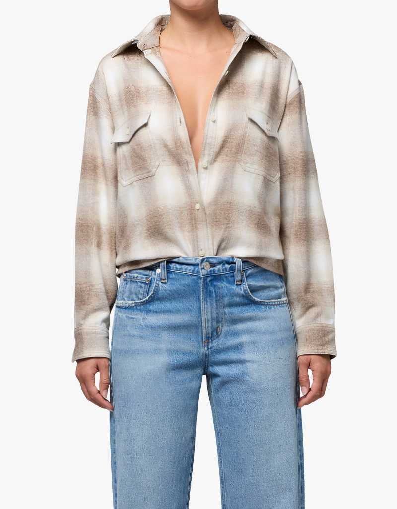 Citizens of Humanity Kota Long Button Up in Schiffer Plaid