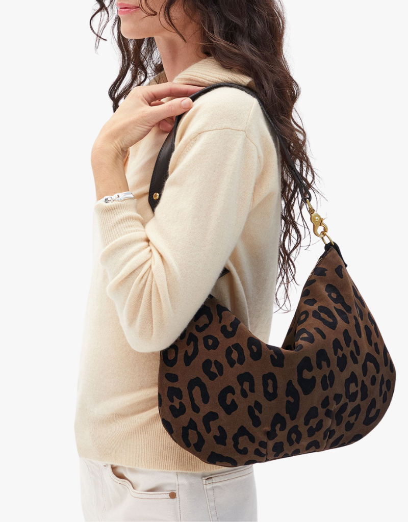 Clare V.  Moyen Messenger in Cocoa Pablo Cat Suede