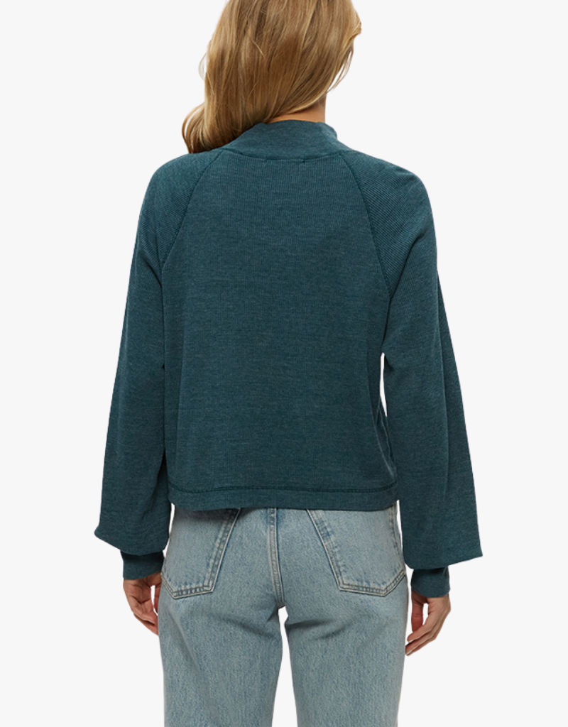 Michael Stars Norma Mock Neck Pullover Sweater in Rainforest