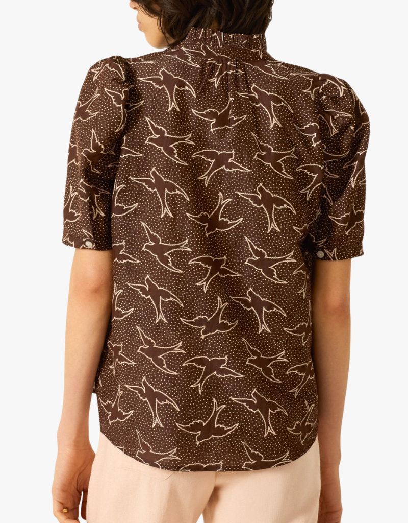 Alix Of Bohemia Winnie Clove Swallow Shirt in Dark Brown