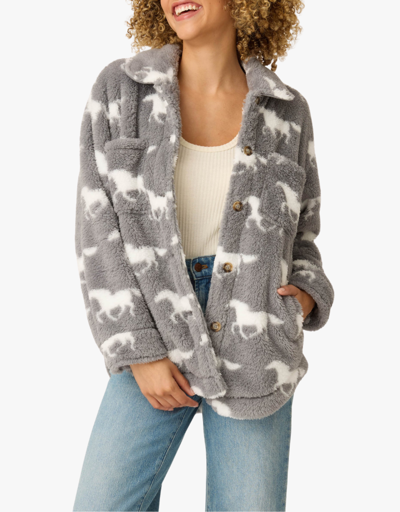 PJ Salvage Lets Get Cozy Jacket in Gray