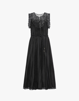 The Great The Keepsake Lace Column Dress in Black