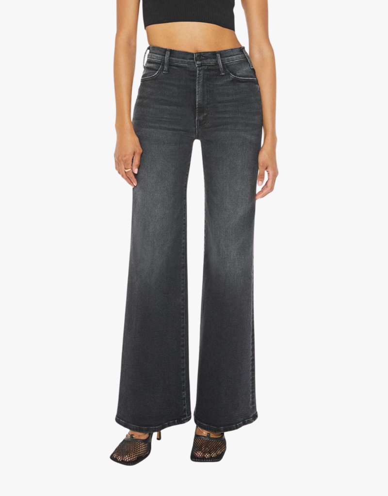 Mother The Hustler Roller Sneak Jeans in Not Today Satan