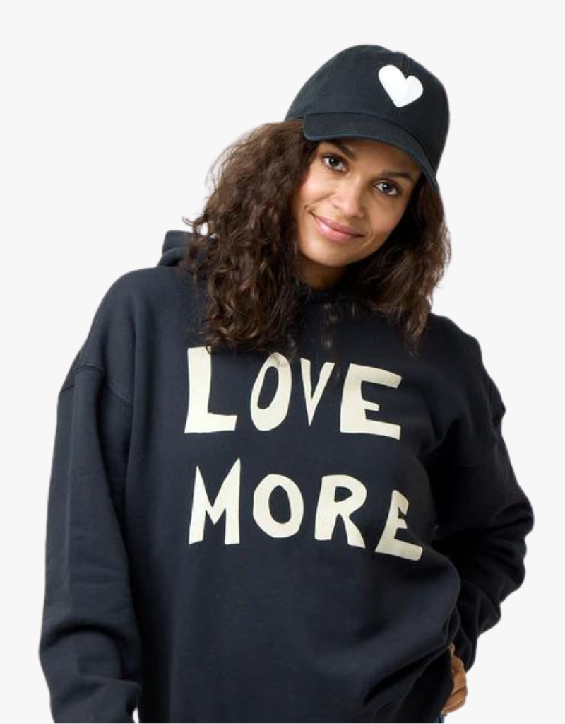 Kerri Rosenthal Baseball Hat Heart Patch in Black & White