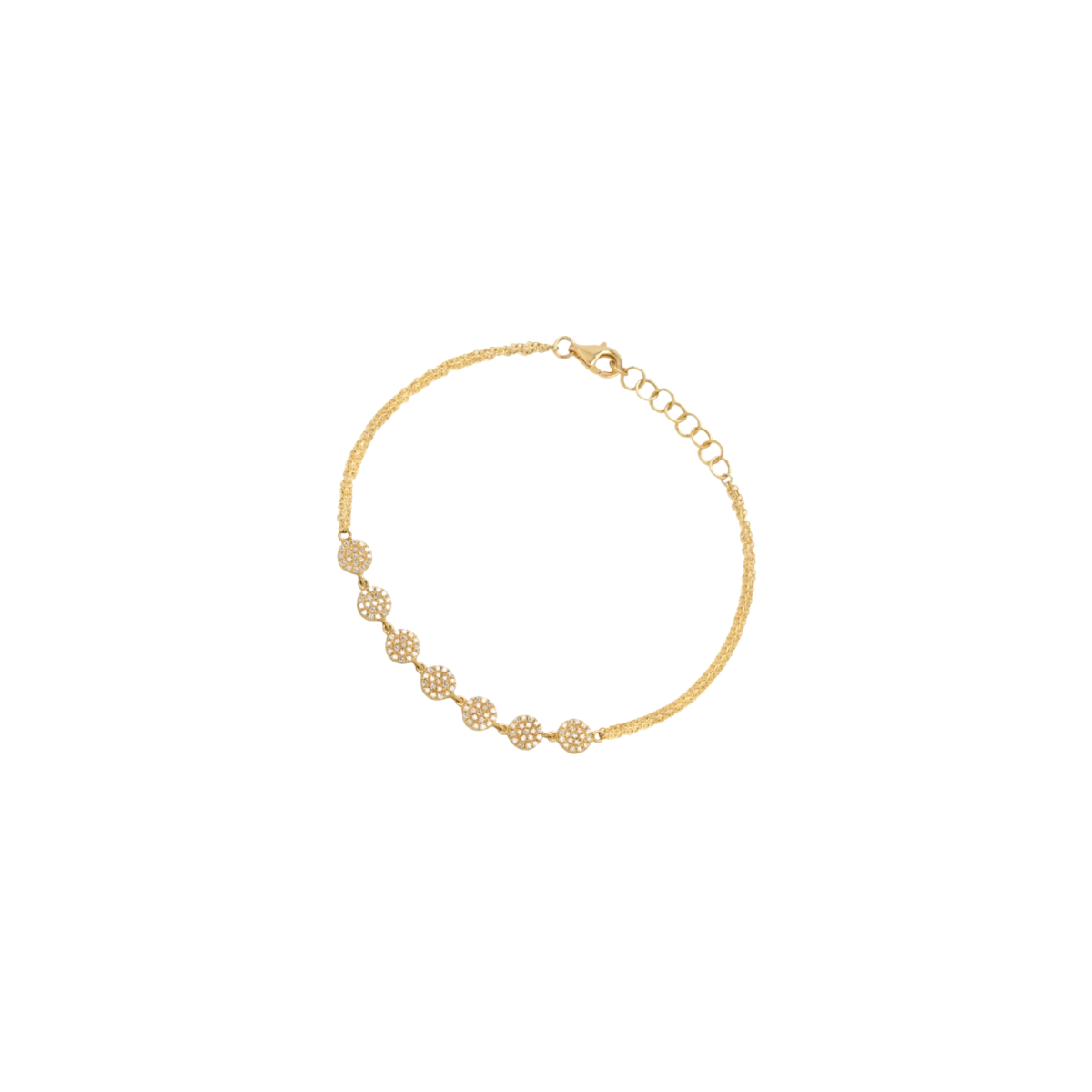 Bridget King 7-Dot Diamond Bracelet in Yellow Gold
