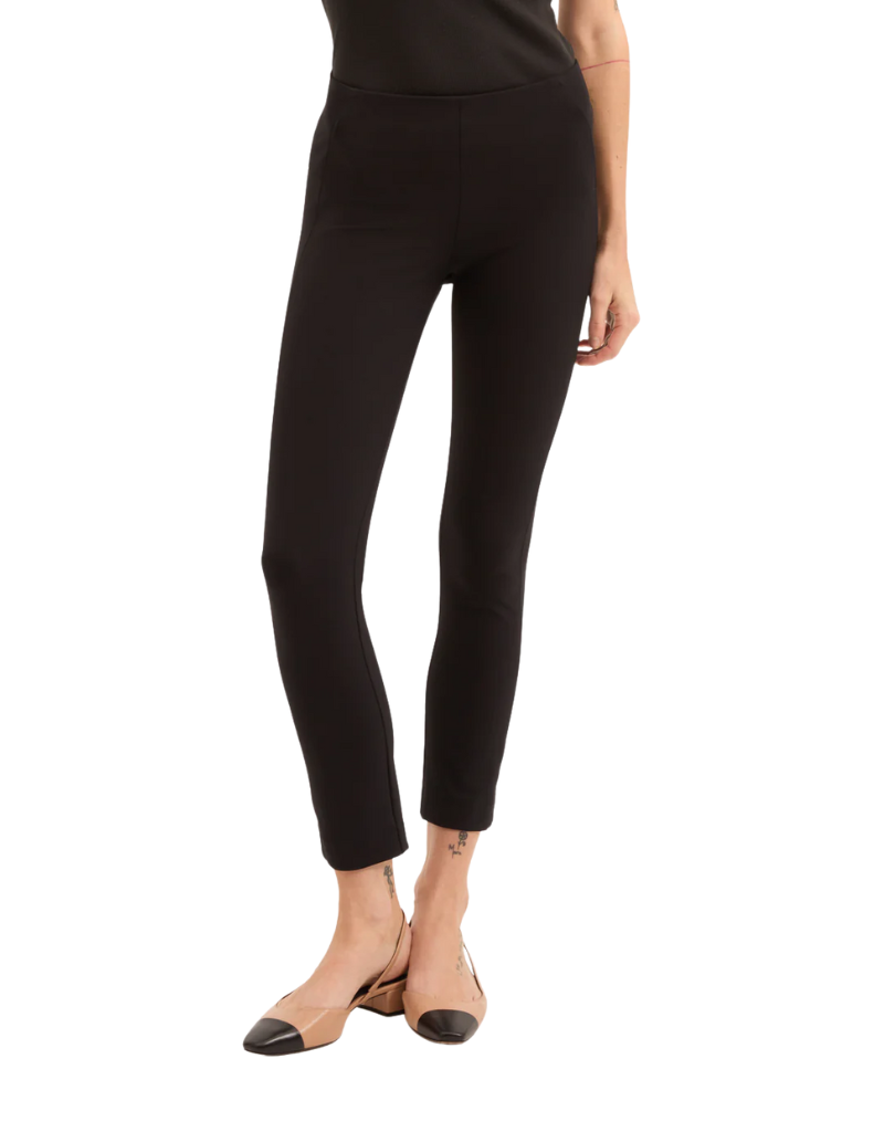 Veronica Beard Zip Back Scuba Slim-Fit Pants in Black