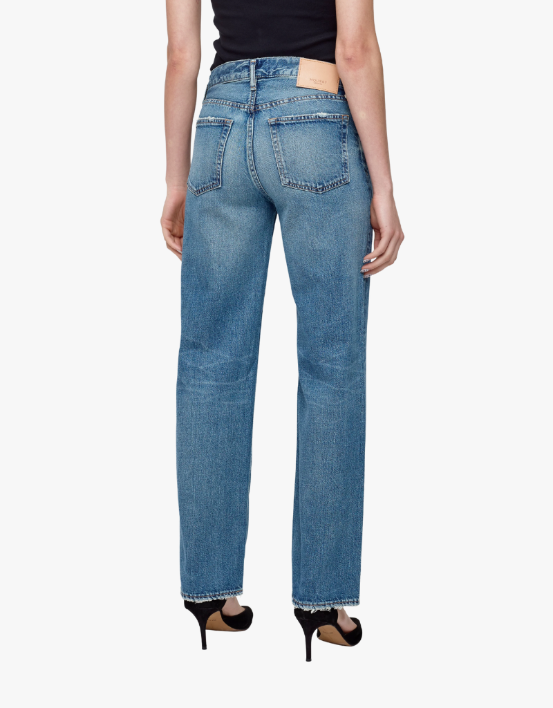 Moussy Vintage Millsboro Straight Low Jeans in Blue