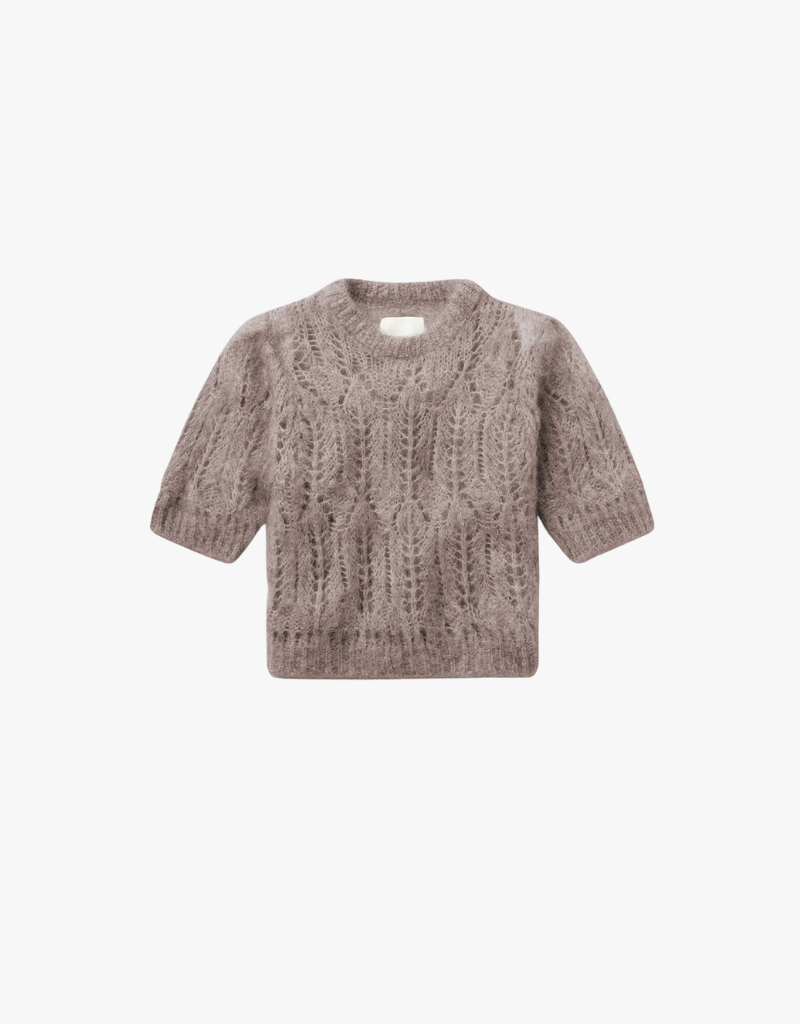 Citizens of Humanity Odette Puff Sleeve Sweater in Mushroom
