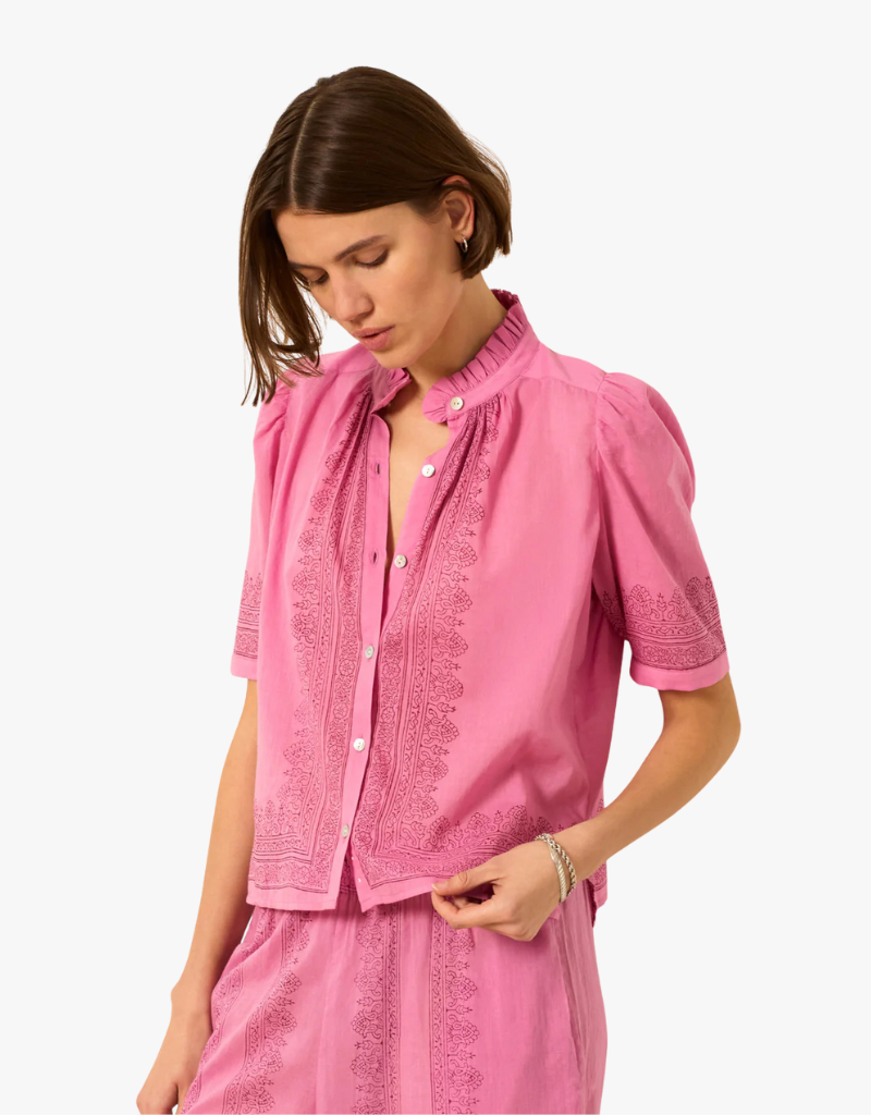 Alix of Bohemia Winn Tile Shirt in Fuschia