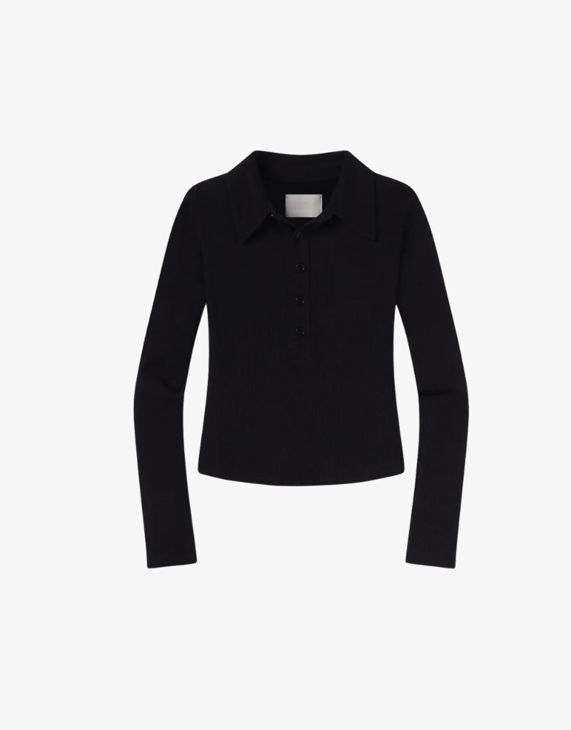 Citizens of Humanity Long Sleeve 60's Polo in Navy