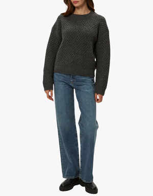 Michael Stars Sophia Honeycomb Stitch Sweater in Charcoal