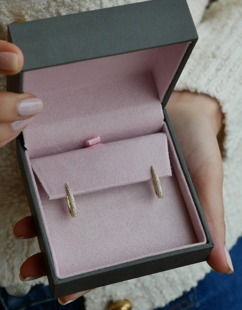 EF Collection Diamond Maeve Hoop Earrings in 14k Yellow Gold