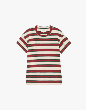 The Great The Boxy Crew in Cream Bridle Stripe