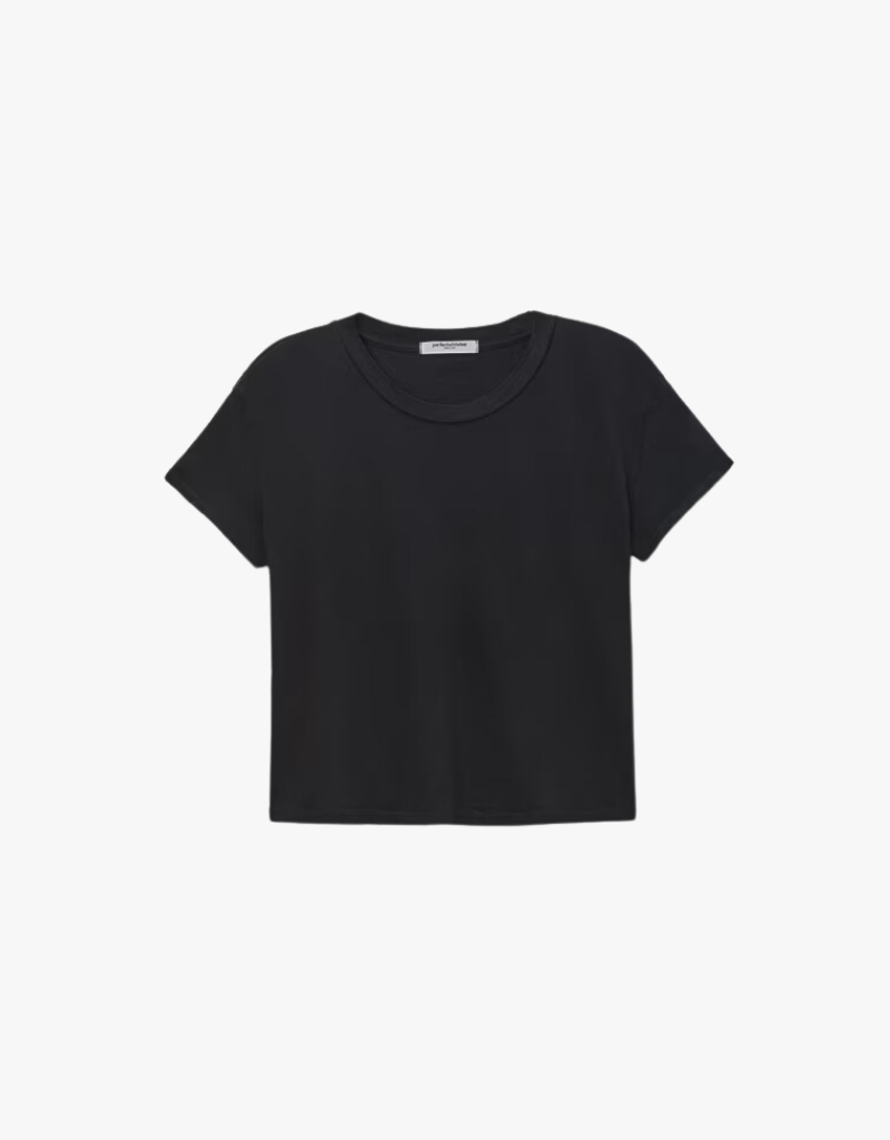 Perfect White Tee Harley Cotton Short Sleeve Crew Tee in Black
