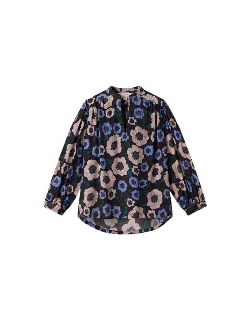 Trovata Bailey Blouse in Navy Poppies